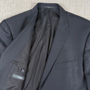Z Zegna Men 42R (EU 52R) Black Wool Silk Blend City Two Button Blazer Sport Coat